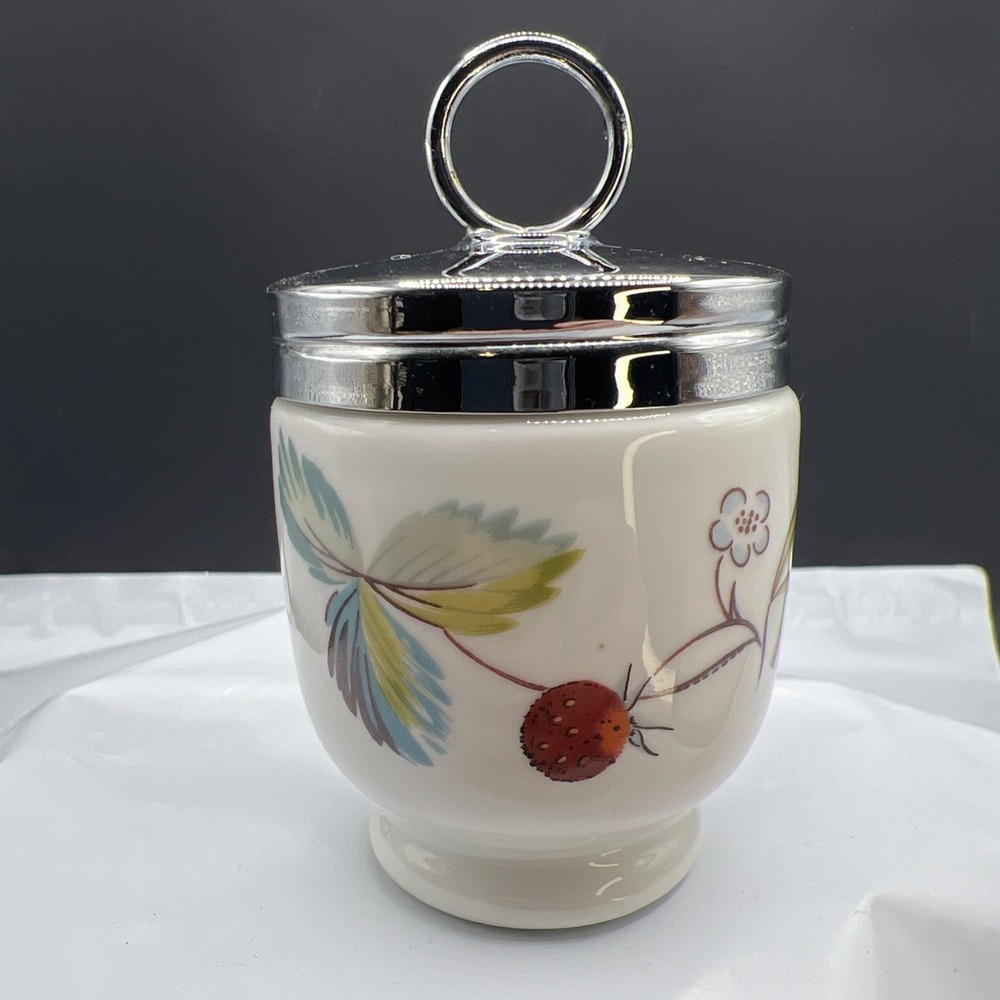 Vintage Royal Worcester Strawberry Fair Egg Coddler Single Standard 1970s W Mark